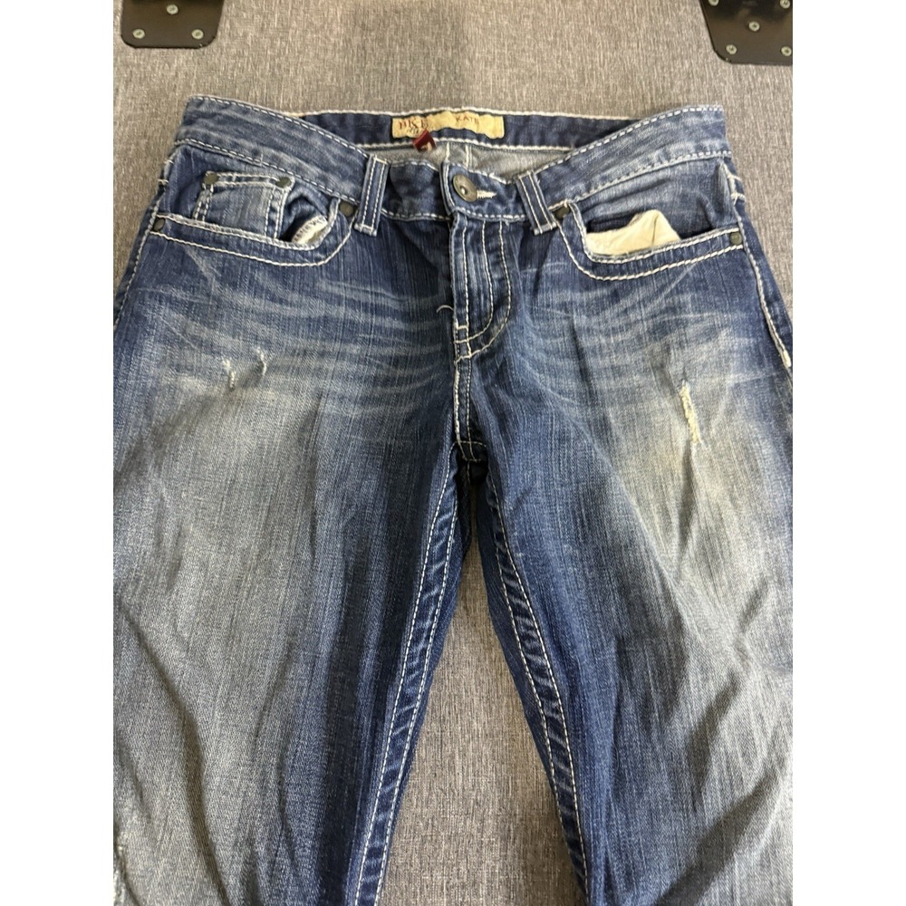 BKE Buckle Kate Stretch Distressed Bedazzled Pockets Low Rise Women Jeans Sz 28 - Picture 3 of 16